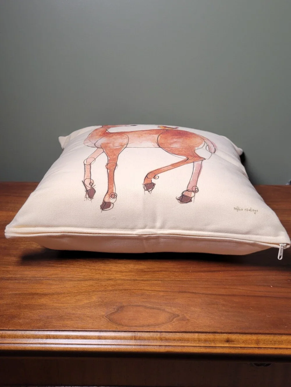 Holiday Deer & Bird Decorative Throw Pillow